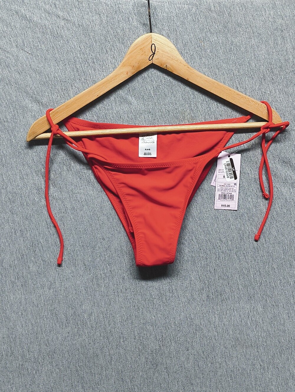 Wild Fable Side‑Tie Extra Cheeky Bikini Bottom – Red – Size S – NWT